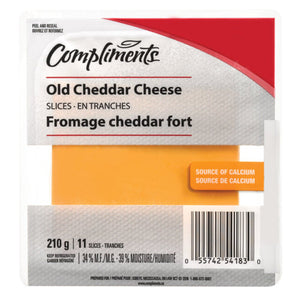 Compliments Old Cheddar Cheese Slices  210g