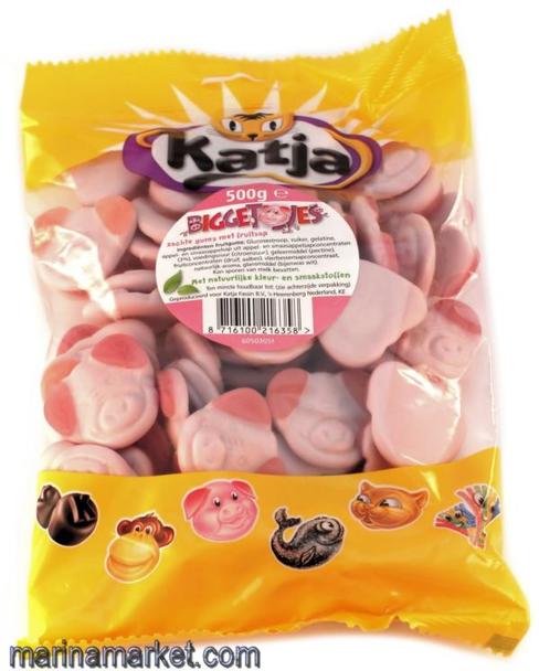 Katja Biggetjes Pink Pig Heads Gummy Candy 500g