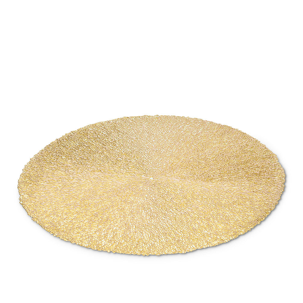 Gold Textured Round Placemat 15"