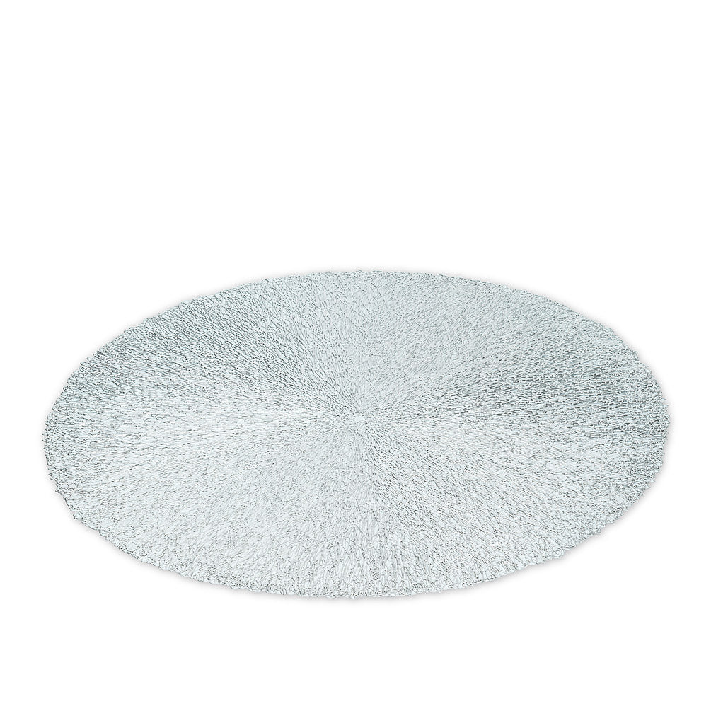 Silver Textured Round Placemat 15"