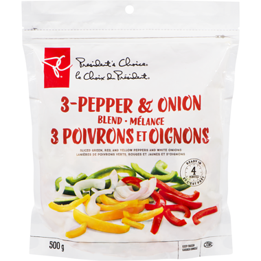 President`s Choice 3-Pepper & Onion Blend Vegetables 500g