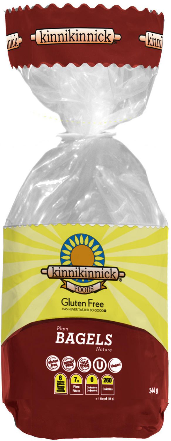 -Kinnikinnick Plain Gluten Free Soft Bagels 344 g