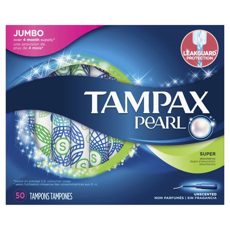 Tampax Pearl Jumbo Super  Tampons 50ct