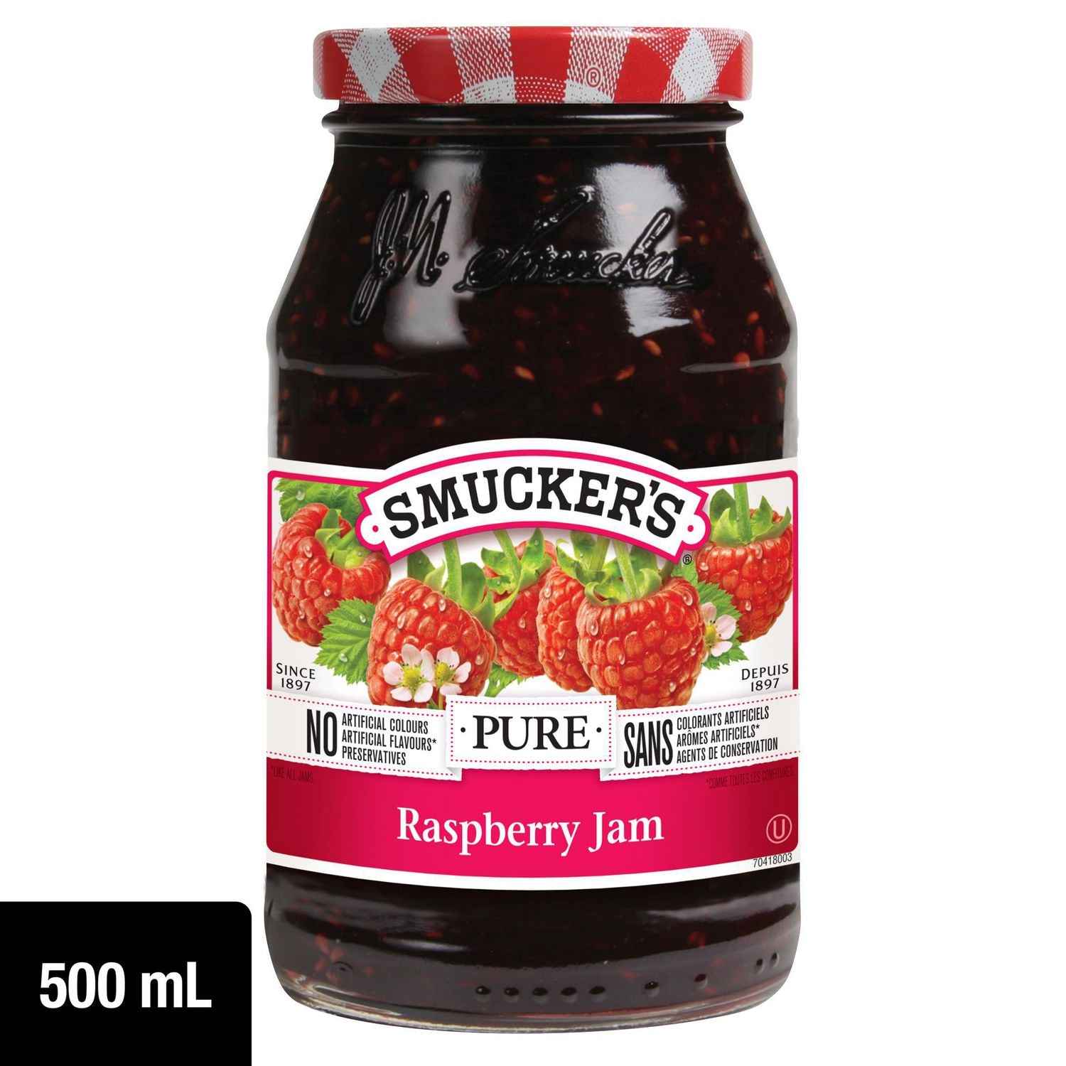 Smuckers Pure Raspberry Jam 500ml