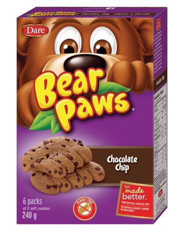 Dare Bear Paws Chocolate Chip Soft Cookies 6 x 246g