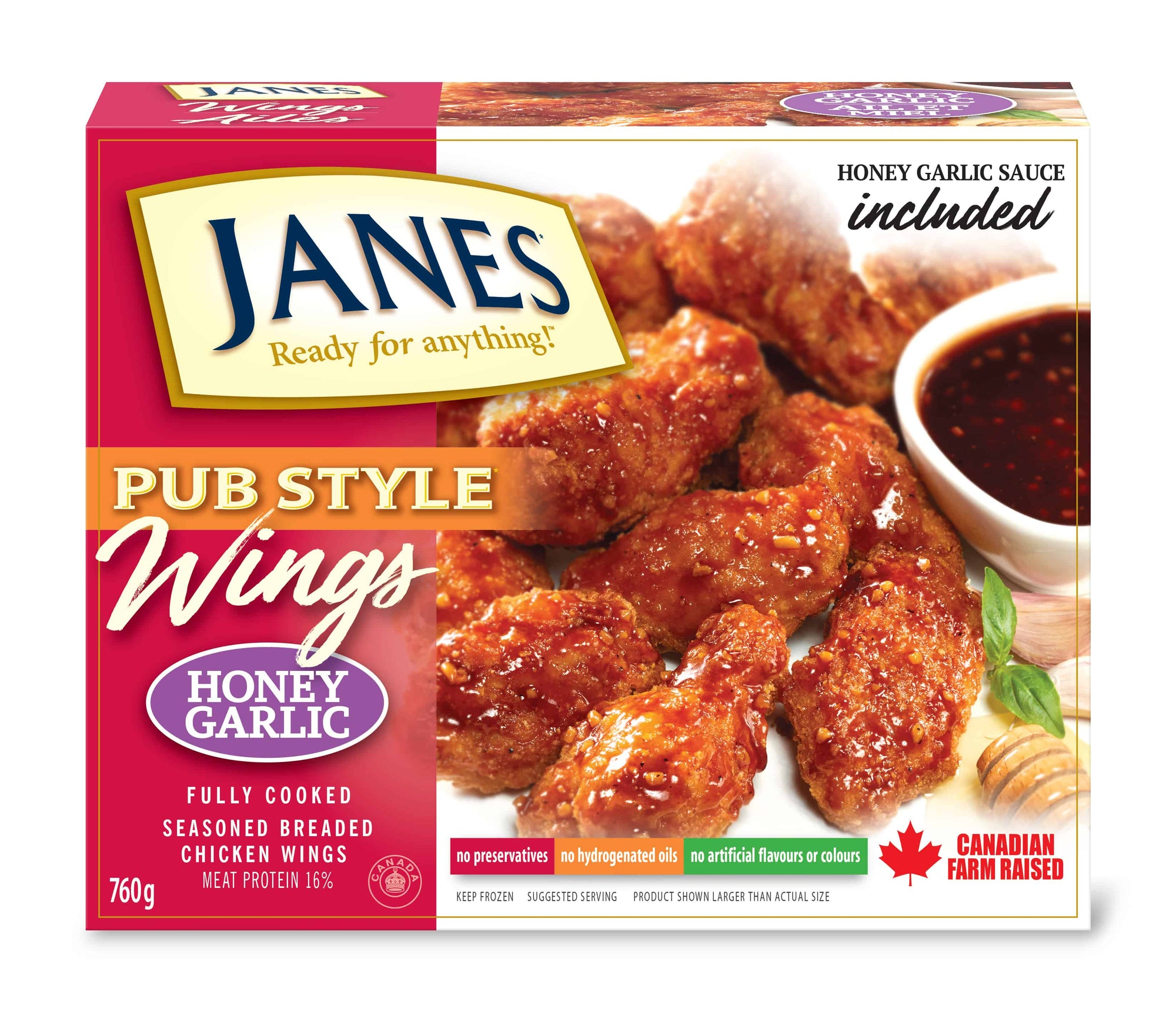 Janes Pub Style Honey Garlic Chicken Wings 760g