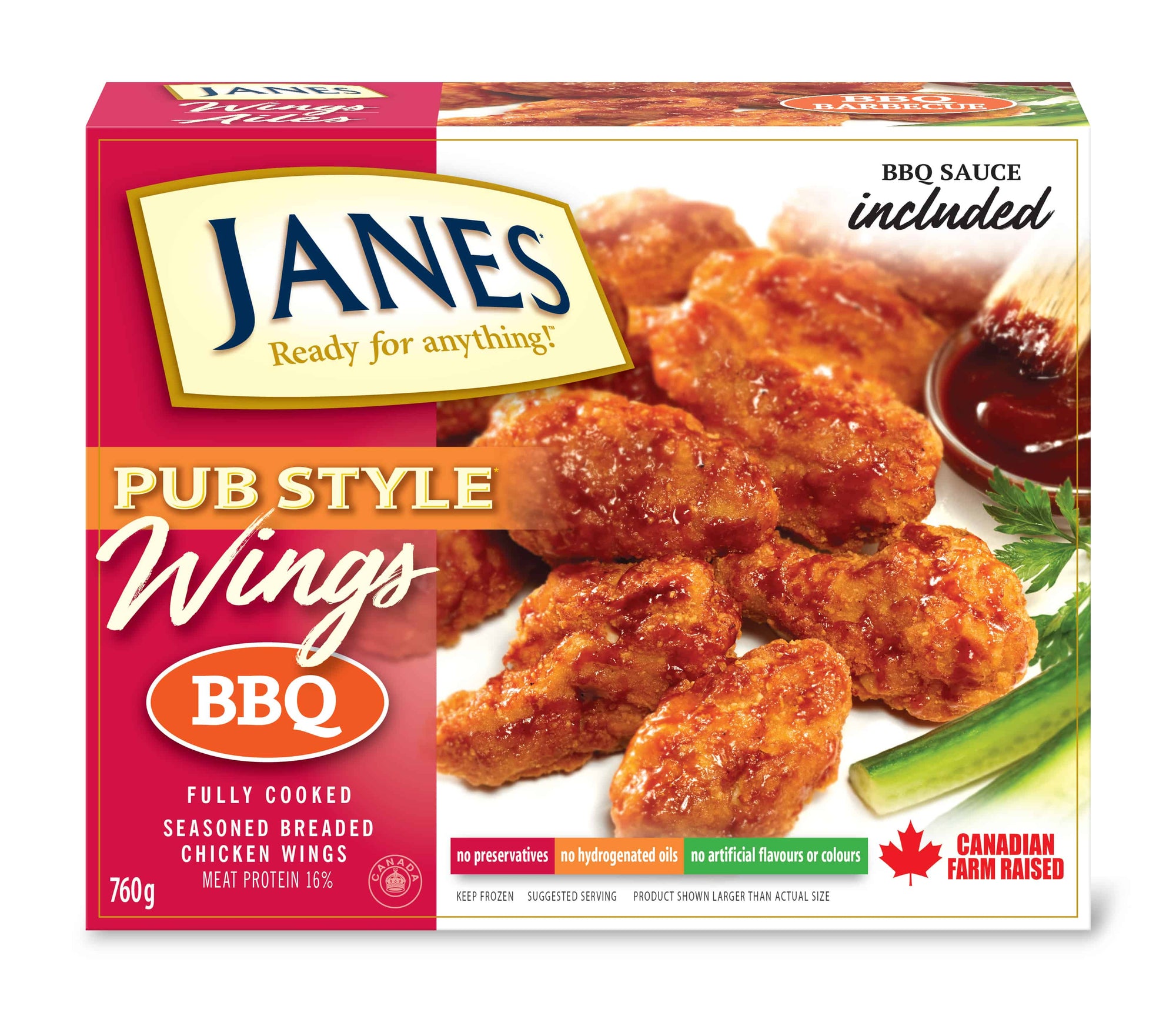 Janes Pub Style BBQ Chicken Wings 760g