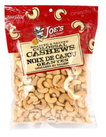 Joe's Tasty Travels Roasted & Salted Colossal Cashews 350 g