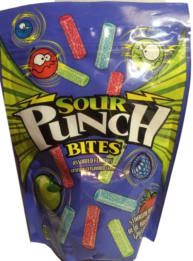 Sour Punch Bites Assorted Artificially Flavored Candy 225g