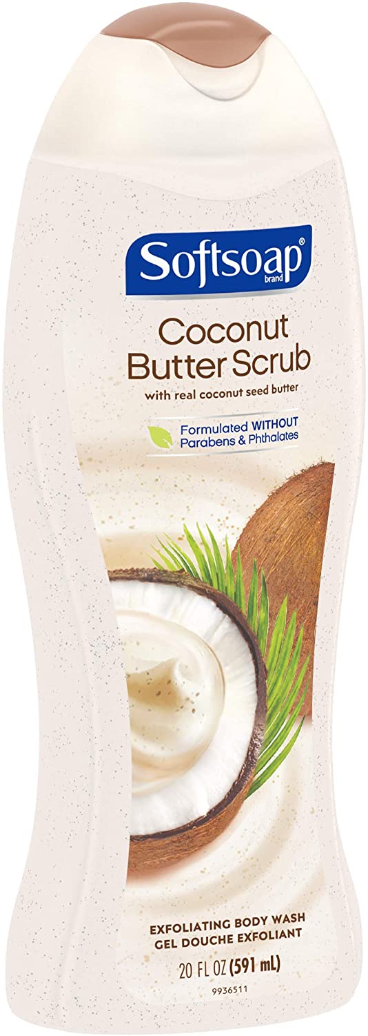 Softsoap Coconut Butter Scrub Exfoliating Body Wash 591ml