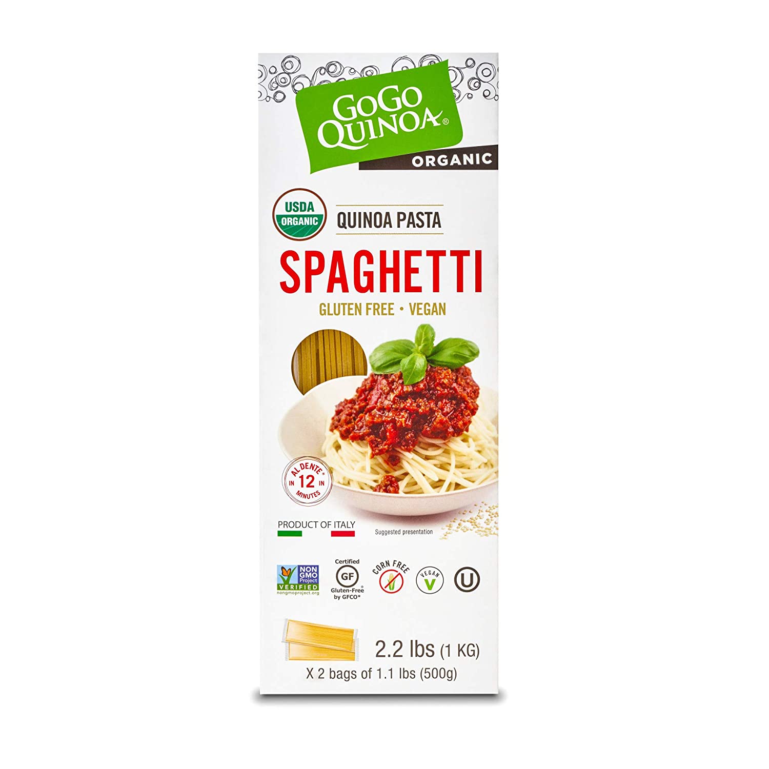 Go Go Quinoa Gluten Free Quinoa Pasta Spaghetti 1kg