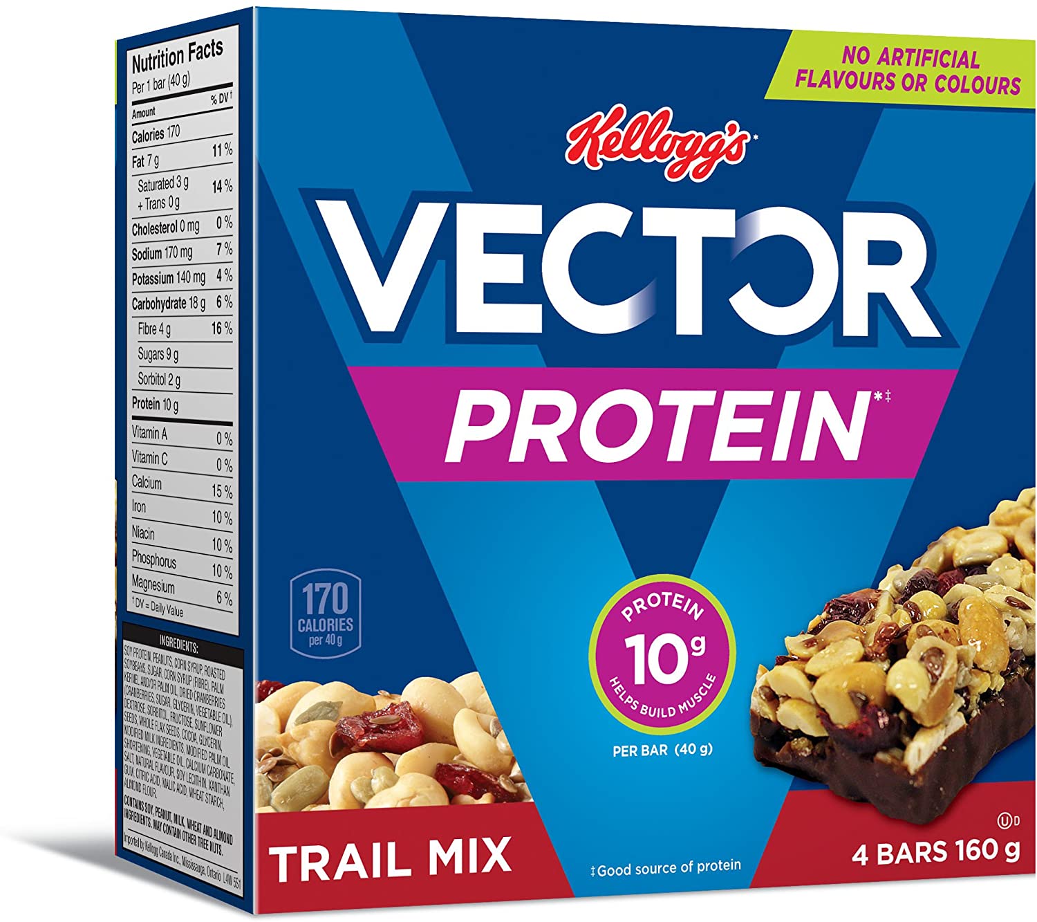 Kellogg's Vector Protein Trail Mix Bars  4 x 40g