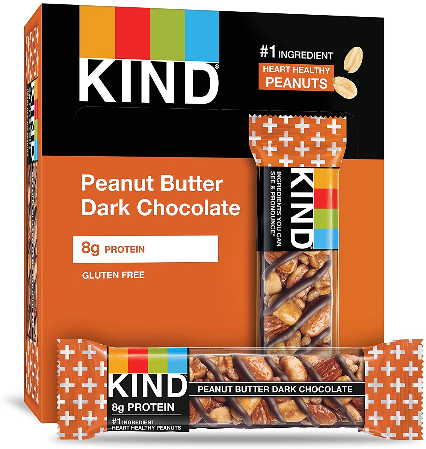 Peanut Butter & Dark Chocolate Nut Bars Kind 12 Pk 480g