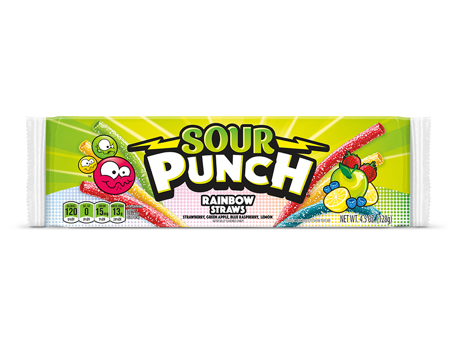 Sour Punch Rainbow Straws 105g