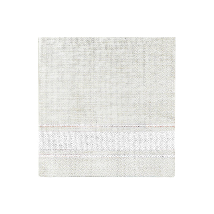 Harman Bistro Stripe White Luncheon Napkin 20ct