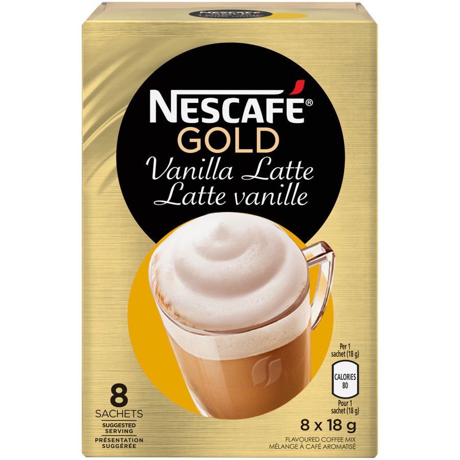 Nescafe Gold Vanilla Latte Sachets 8  x 18g