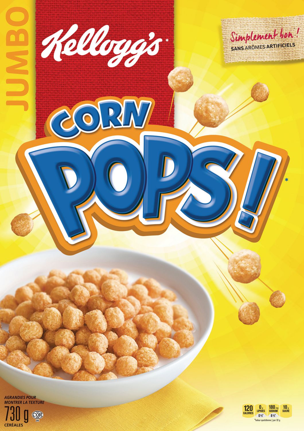 Kellogg's Jumbo Corn Pops! Cereal 730g