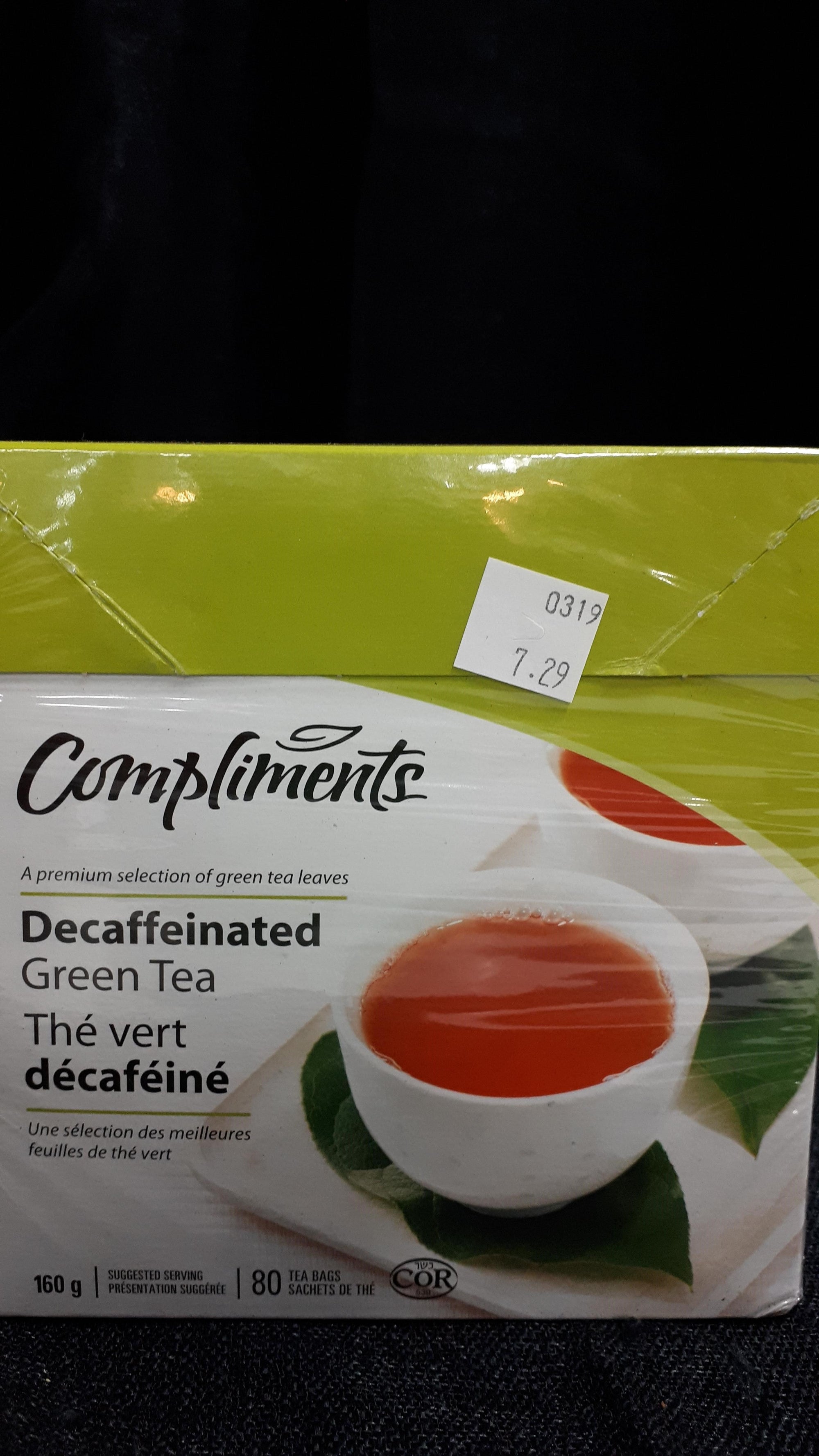 Decaffeinated Green Tea Compliments 80Ct