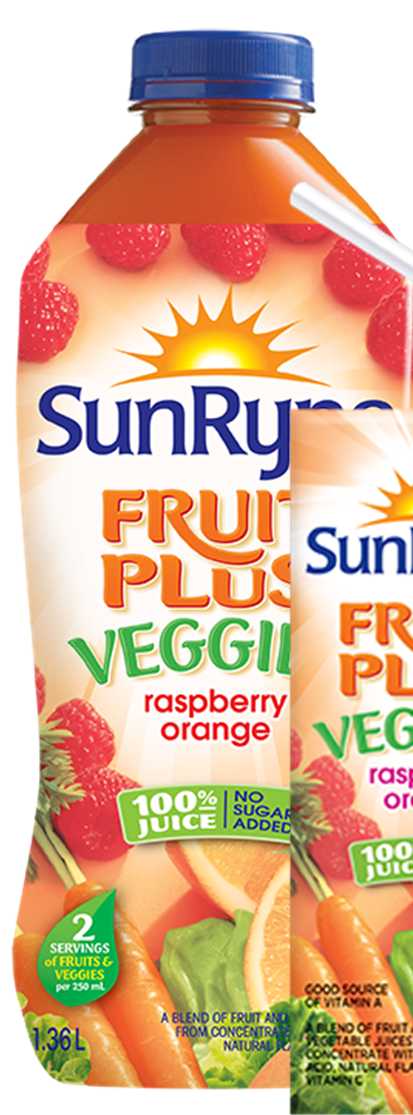 Sun Rype Fruit Plus Veggies Raspberry Orange Beverage 1.36L