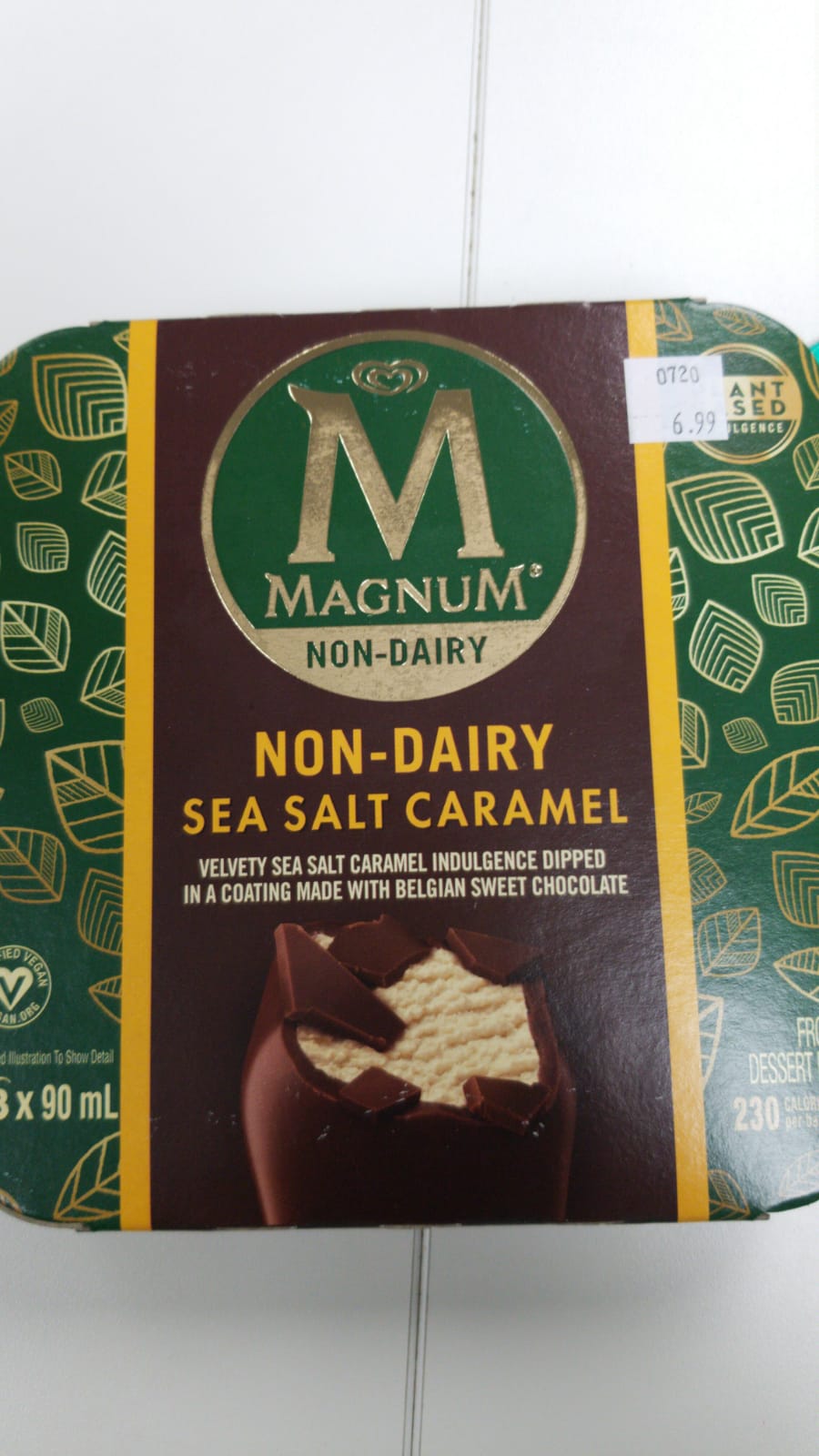 Magnum Non-Dairy Sea Salt Caramel Frozen Dessert Bars 3 x 90ml