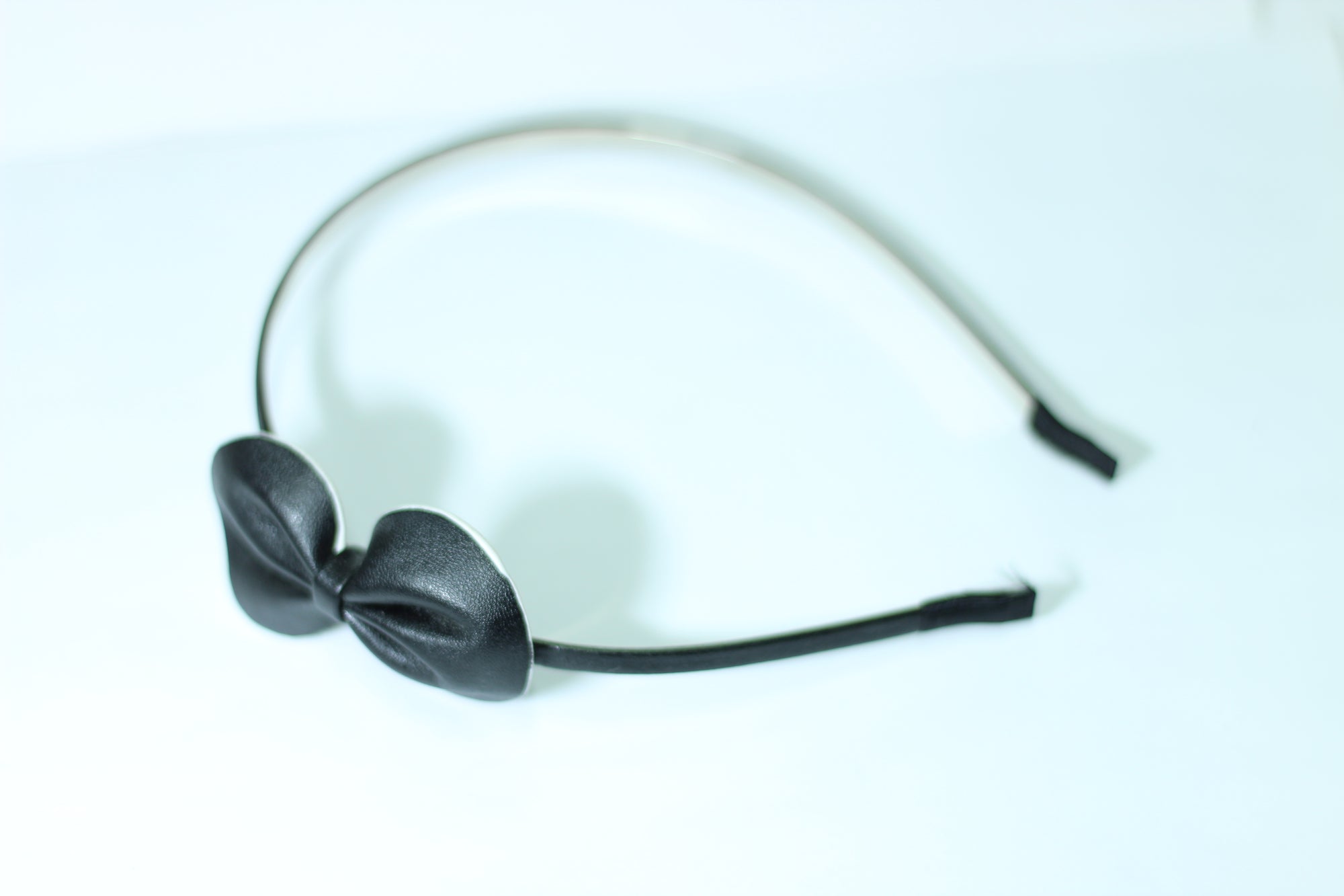 Leather Mini Headband Black