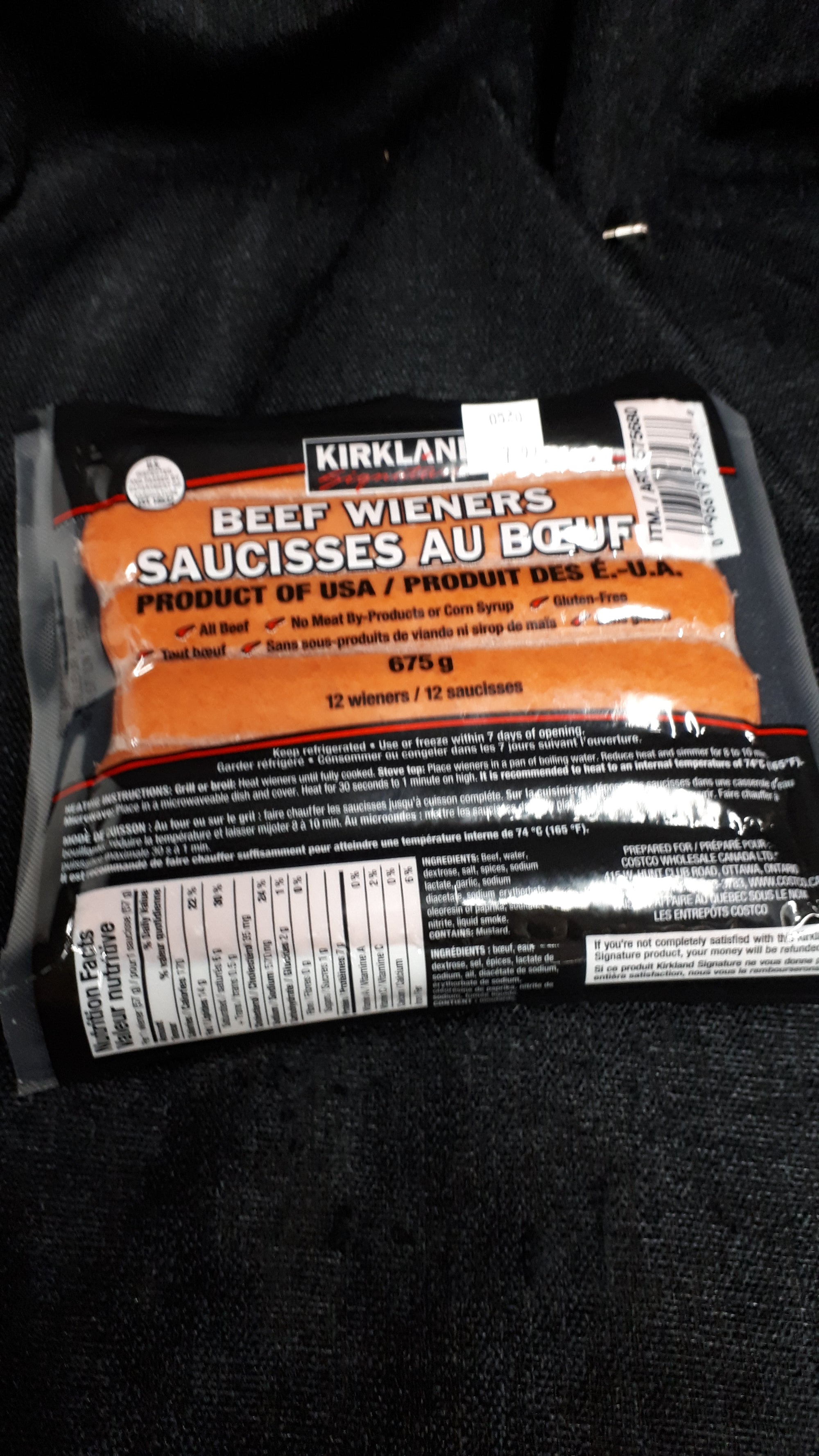 Kirkland All Beef Wieners 12 pk