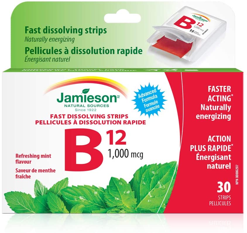 Jamieson 1000mcg B12 Fast Dissolving Strips 30ct