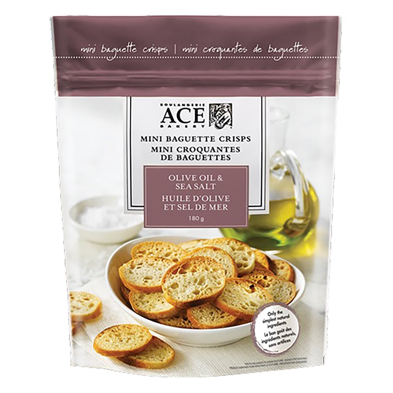 Ace Bakery Olive Oil & Sea Salt Mini Baguette Crisps 180g