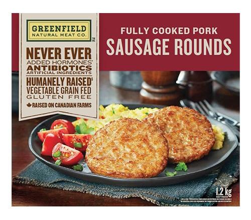 Greenfield Natural Meat Co. Fully Cooked Pork Sausage Rounds 1.2kg