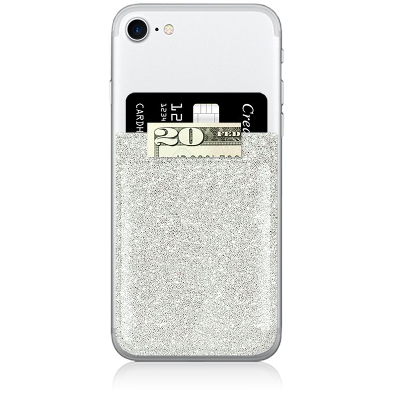 Silver Glitter Phone Pocket