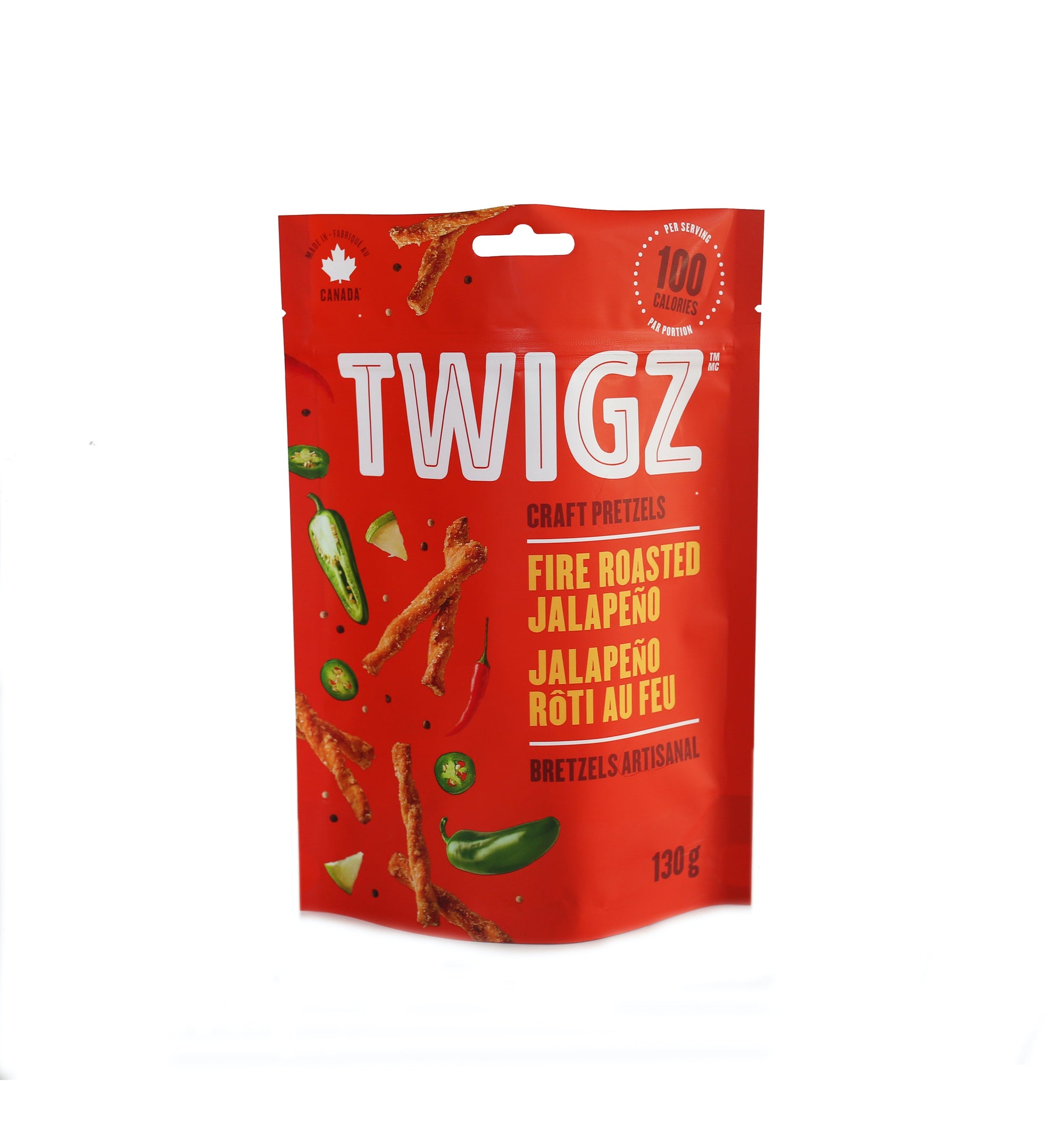 Twigz Fire Roasted Jalapeno Craft Pretzels 130 g