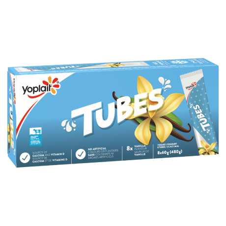 Yoplait Vanilla Flavor  Yogurt Tubes  8 x 60g