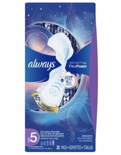 Always Infinity Flex Foam Extra Heavy Overnight  Size 5 - 11 Pads