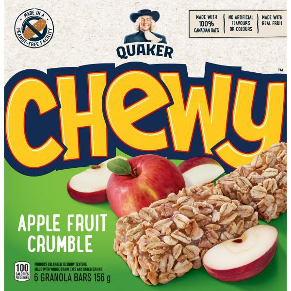 Quaker Chewy Apple Fruit Crumble  Granola Bars 6 x 156g