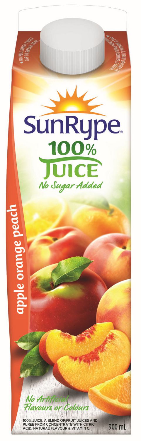 SunRype Apple Orange Peach 100%  Fruit Juice 900ml