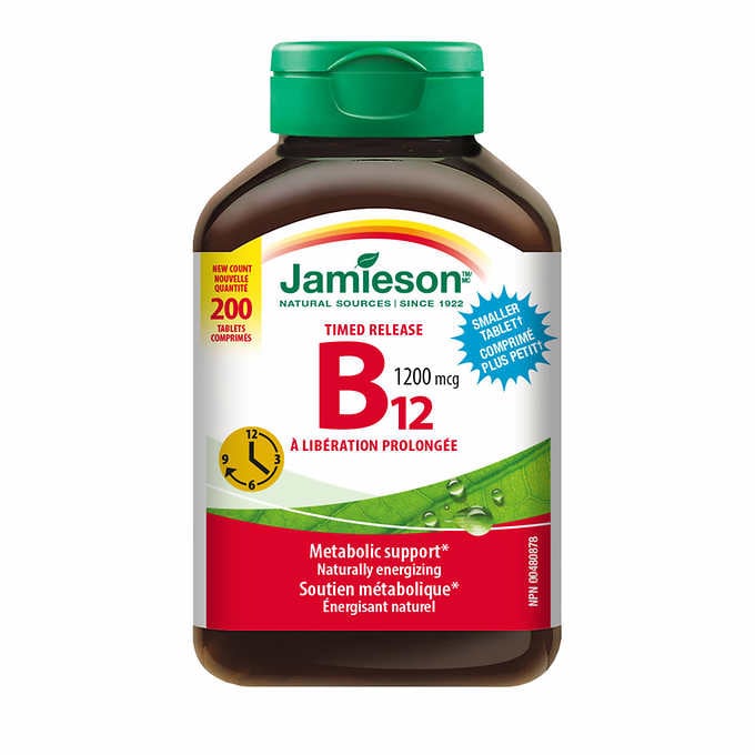 Jamieson Timed Release 1200mcg B12 Vitamin Supplement 200ct