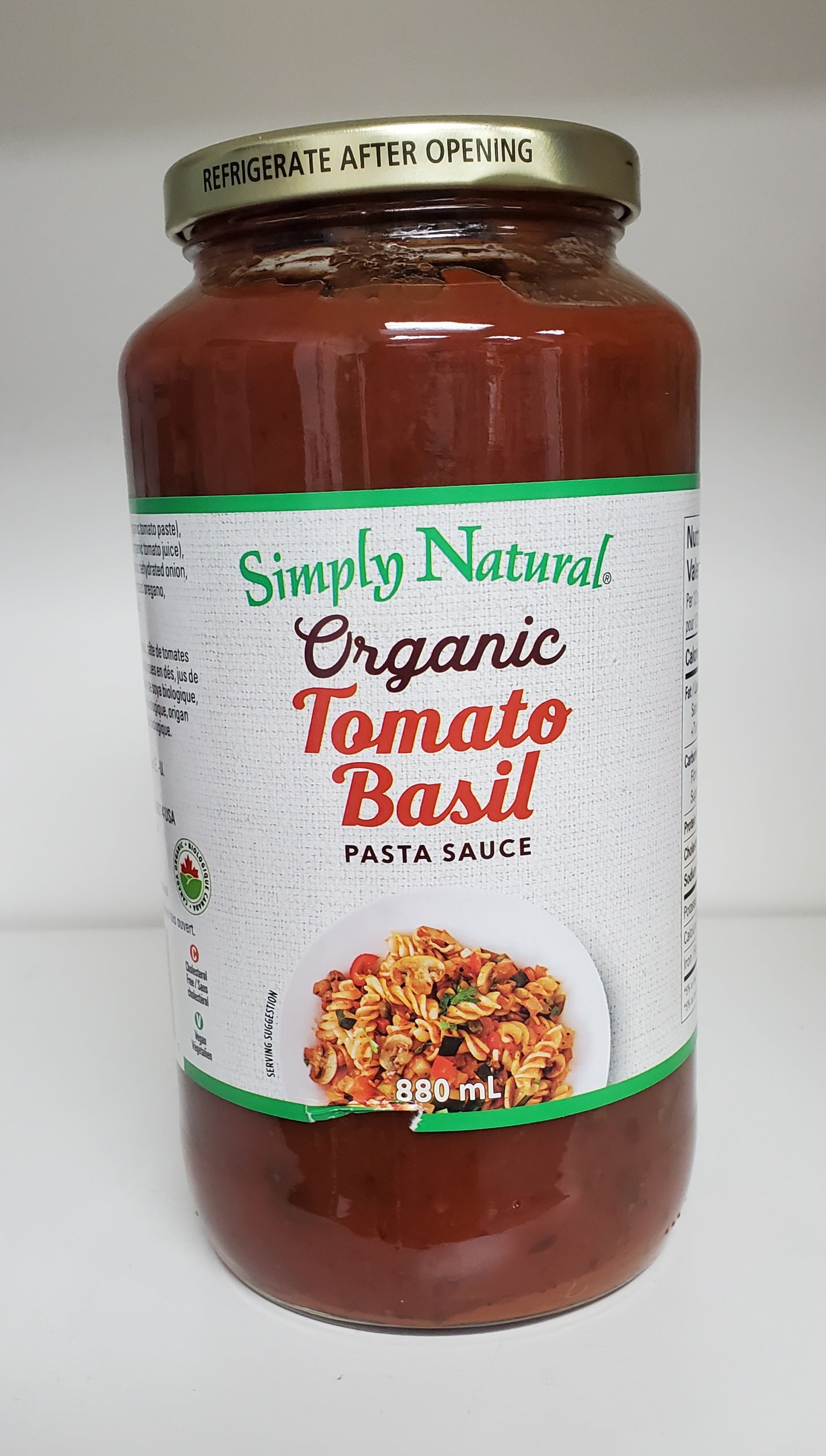 Simply Natural Organic Tomato Basil Pasta Sauce 880ml