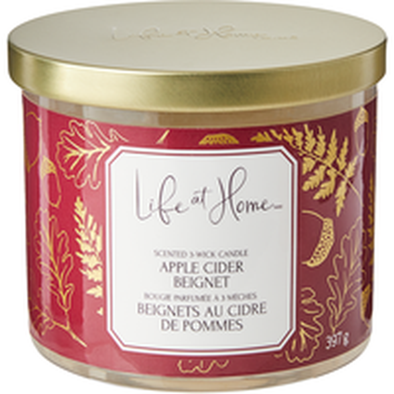 Life at Home Apple Cider Beignet 3 Wick Candle