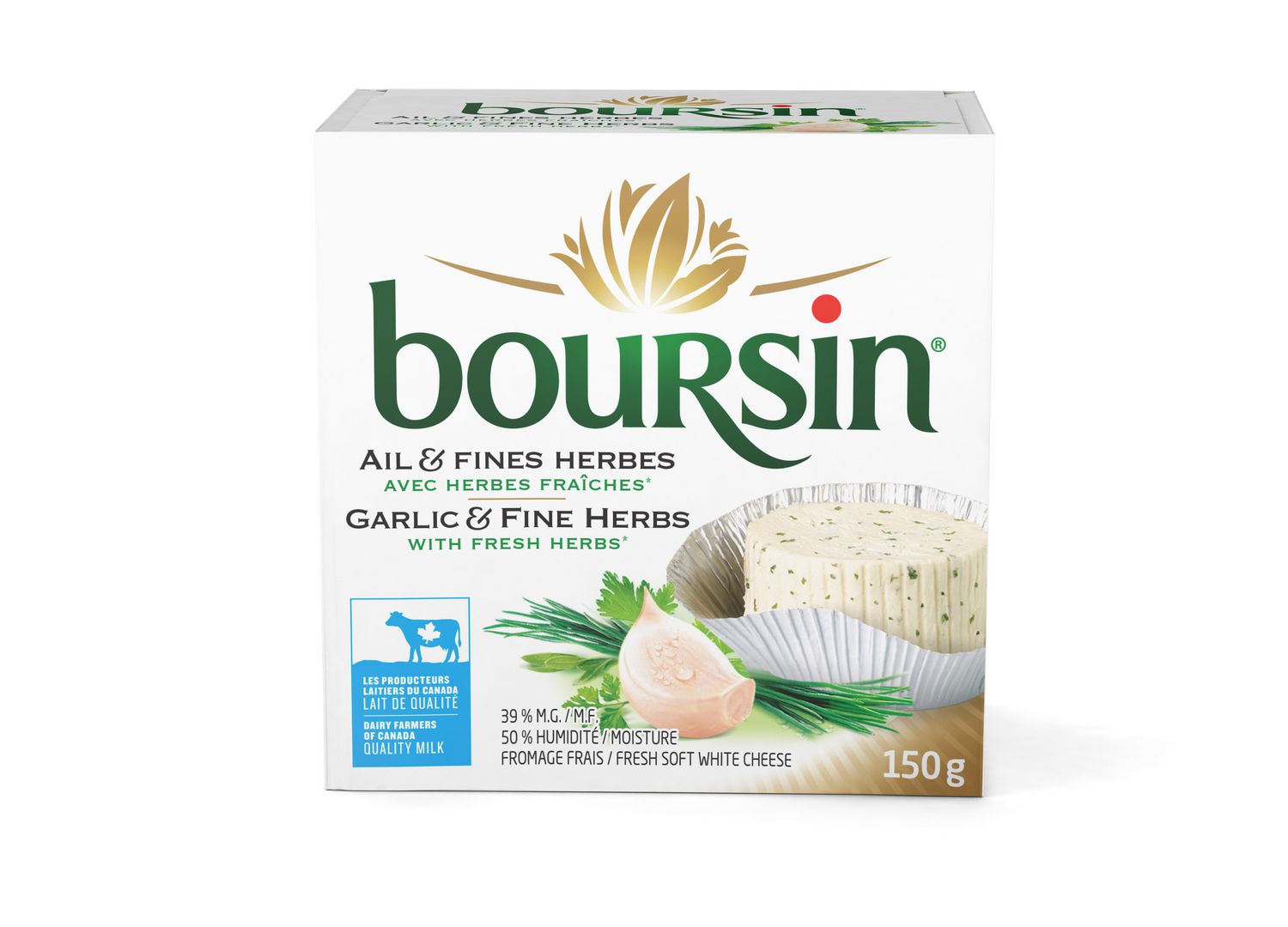 Boursin Garlic & Fine Herbs Soft White Cheese 150g