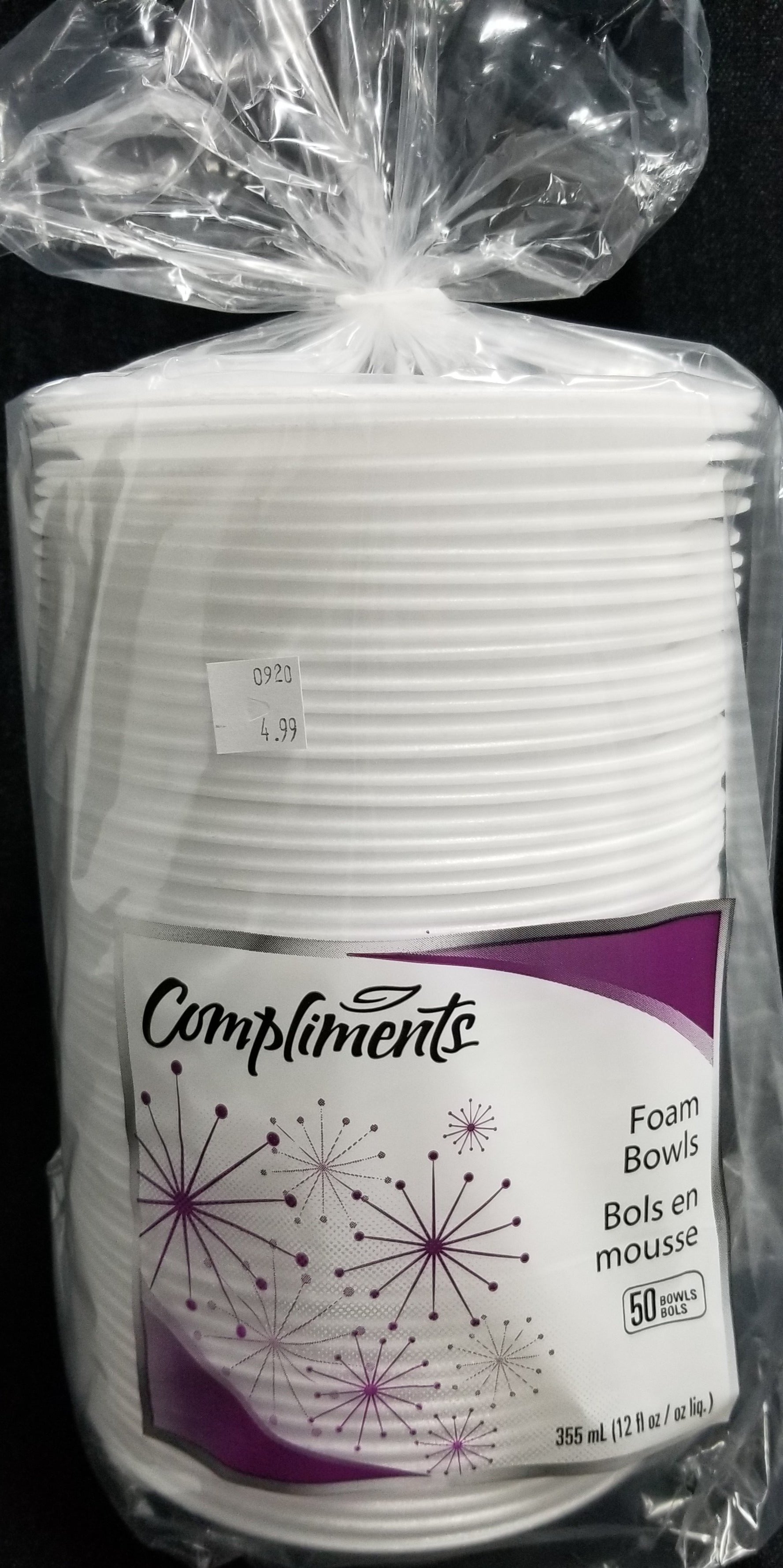 Compliments Foam Bowls 50 x 355ml