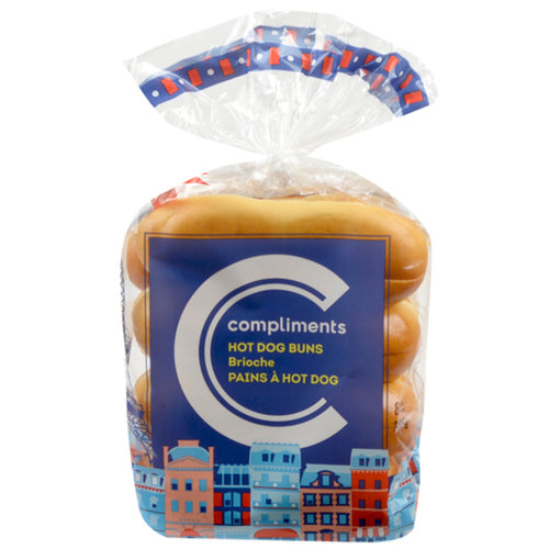 -Compliments Brioche Hot Dog Buns 8 pk 385 g