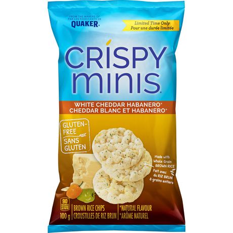 Quaker Crispy Minis White Cheddar Habanero Brown Rice Chips 100g