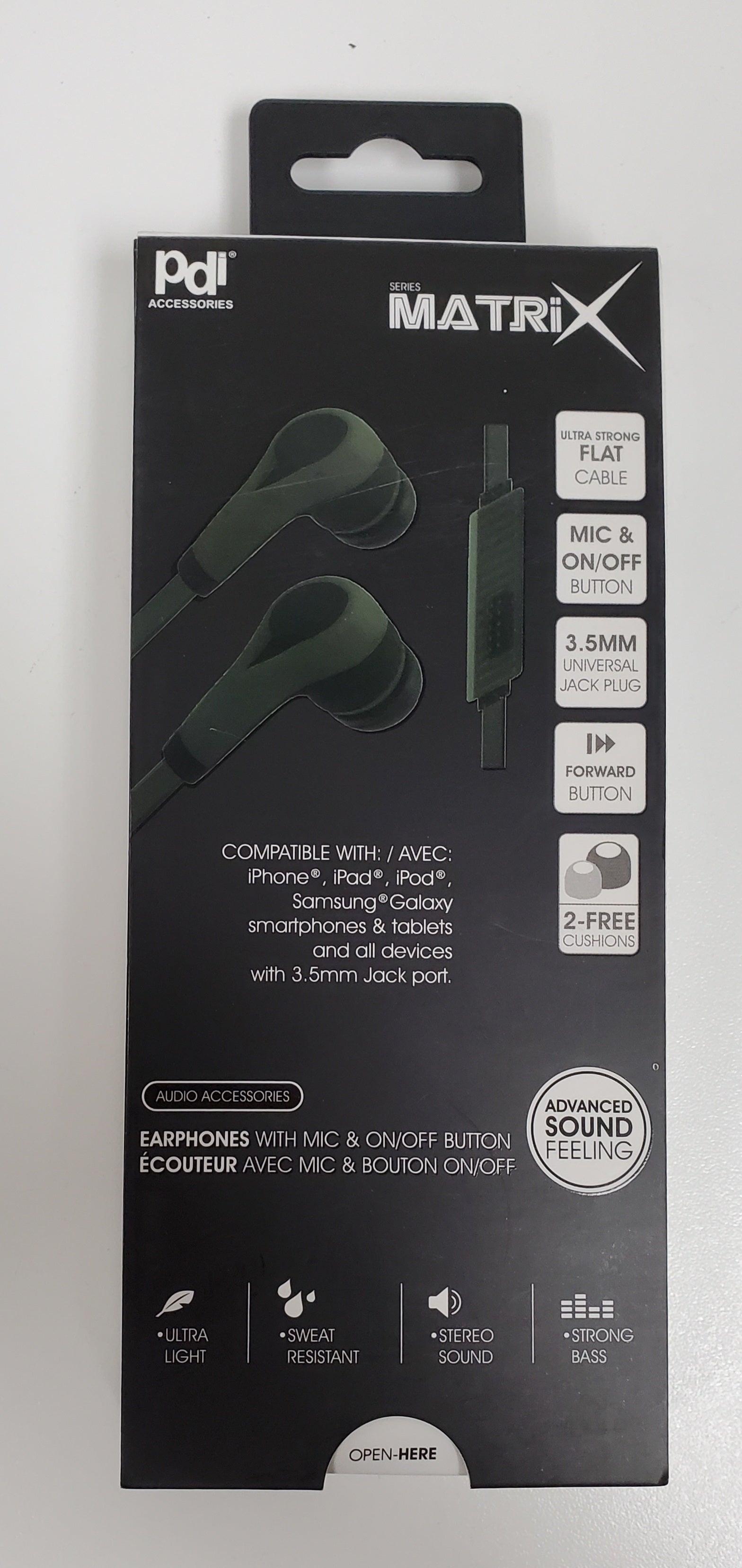 PDI Matrix Earphones With Mic & On/Off Button