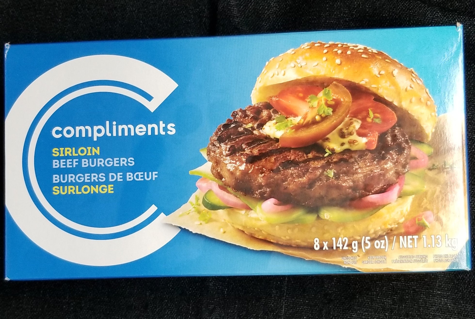 Compliments Sirloin Beef Burgers 8 x 142g