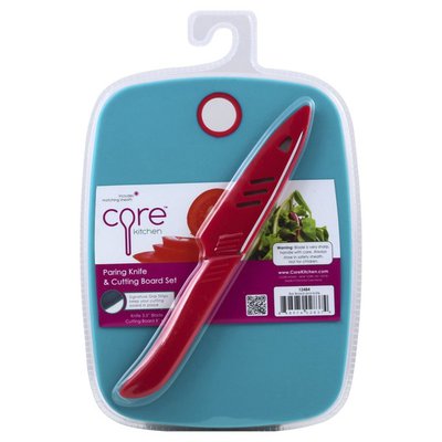 Core Kitchen Burgundy Paring Knife & Cutting Board Set