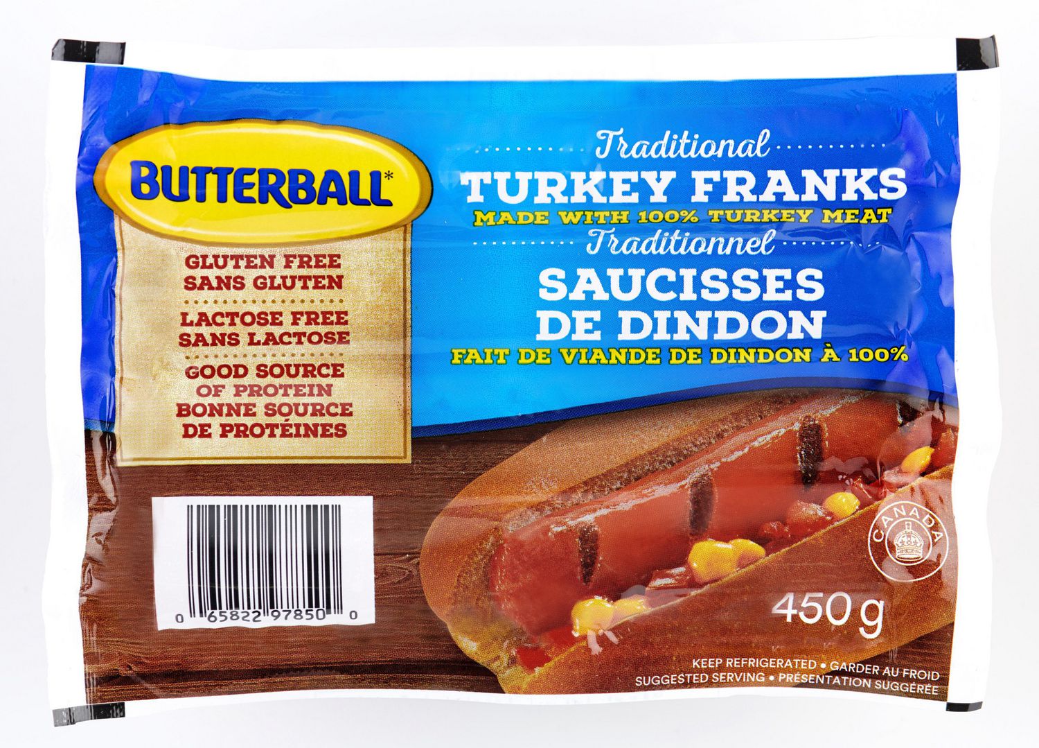 Butterball Gluten Free Turkey Franks 450g