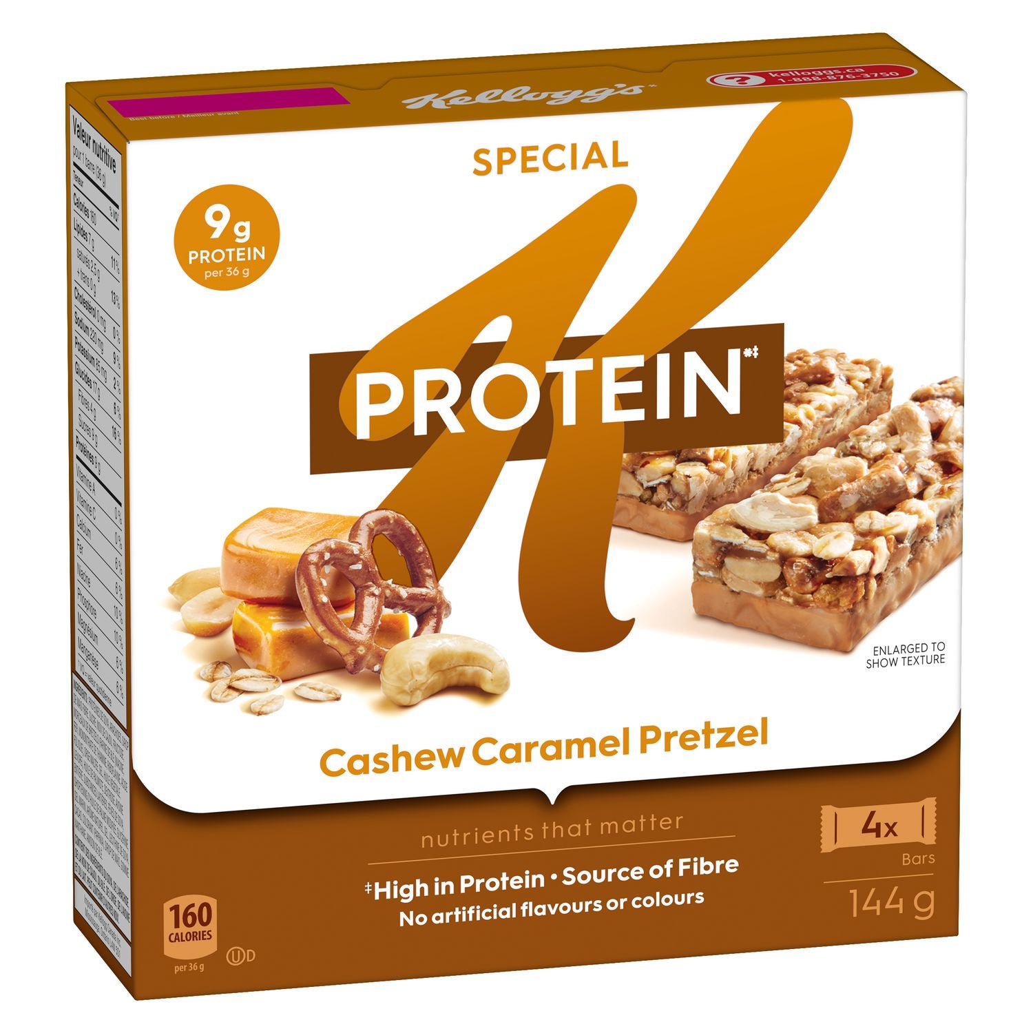 Kellogg's Special K Protein Cashew Caramel Pretzel Bars 4 x 144g