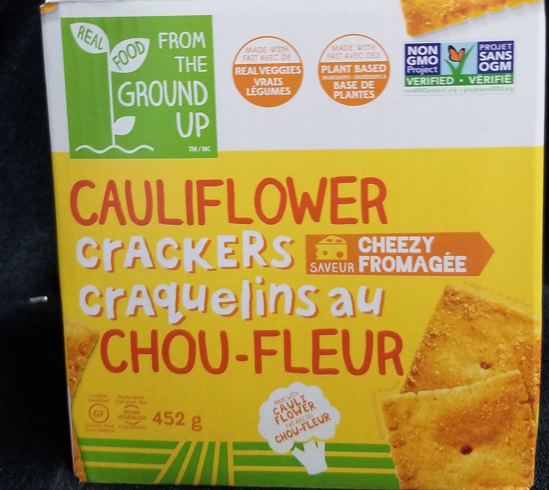 From The Ground Up Gluten Free Cheezy Cauliflower Crackers 452g