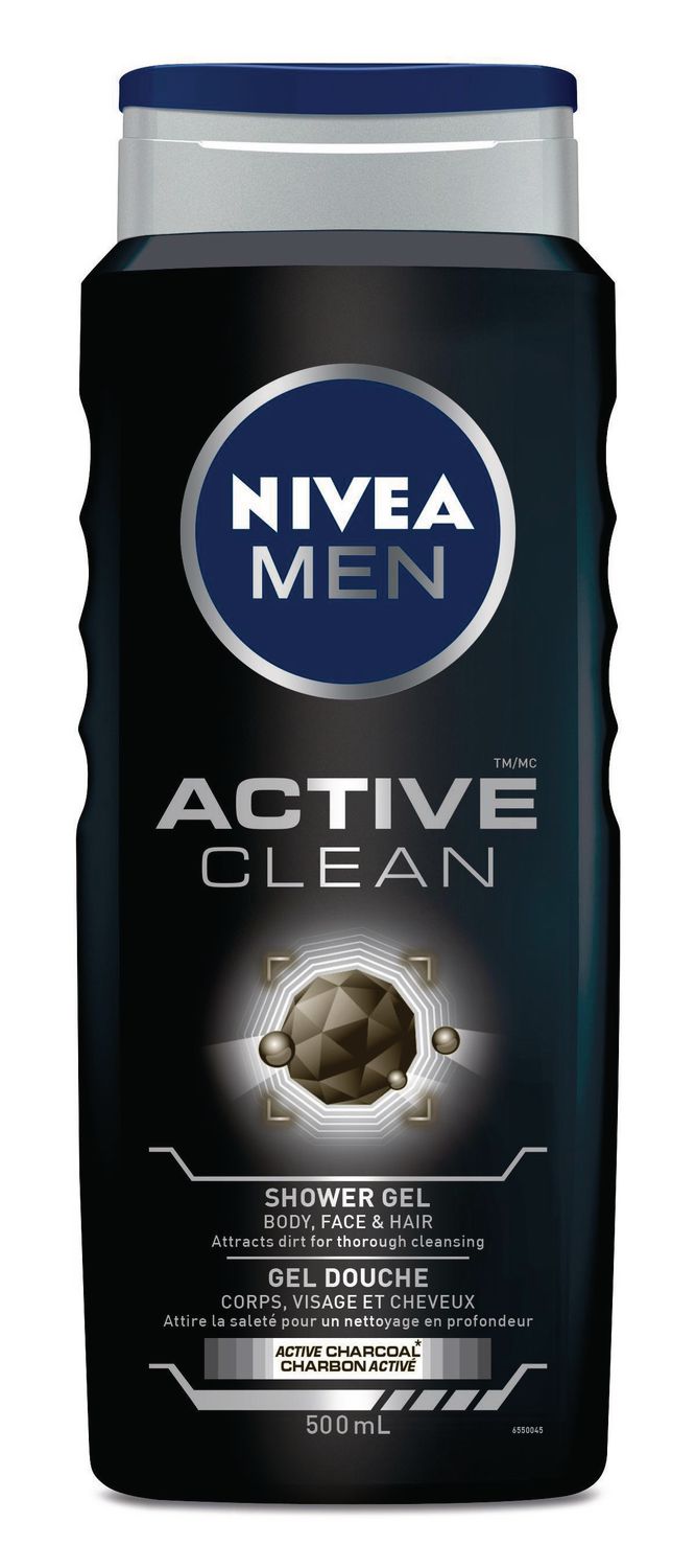 -Nivea Men Active Clean Active Charcoal Shower Gel 500ml