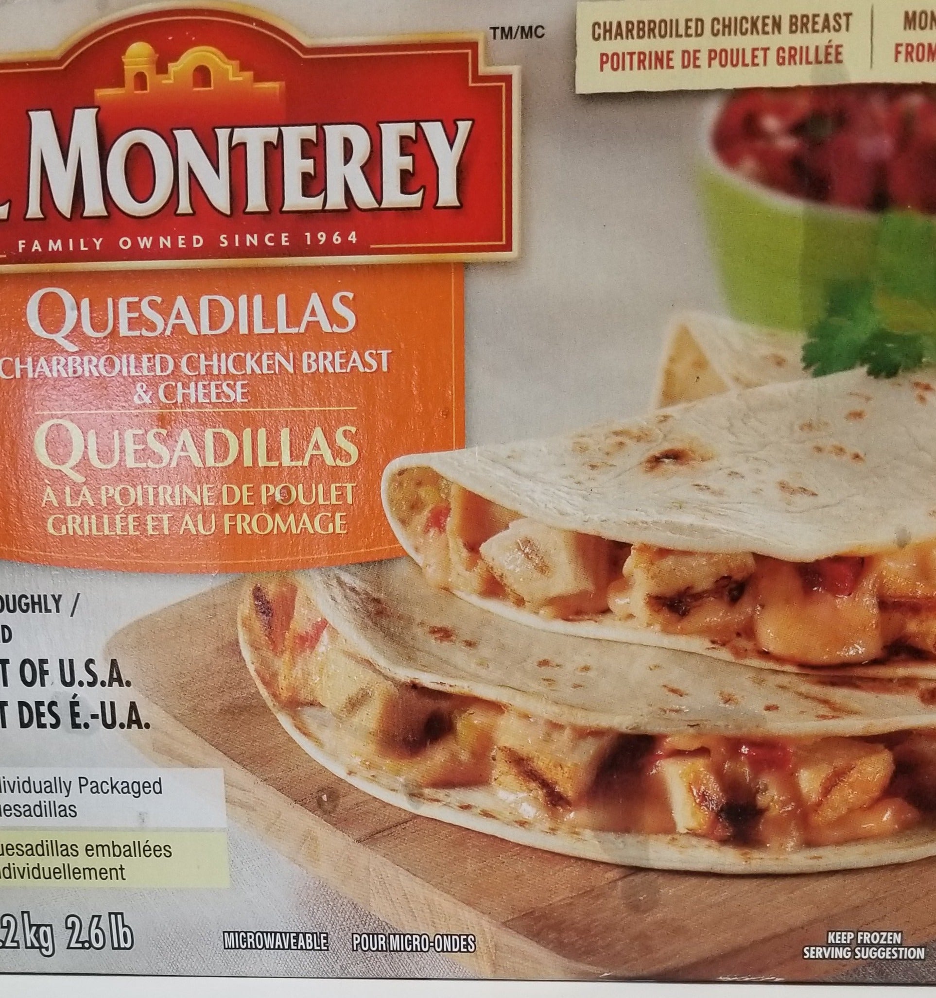 El Monterey Charbroiled Chicken Breast & Cheese Quesadillas 12 x 1.2 kg